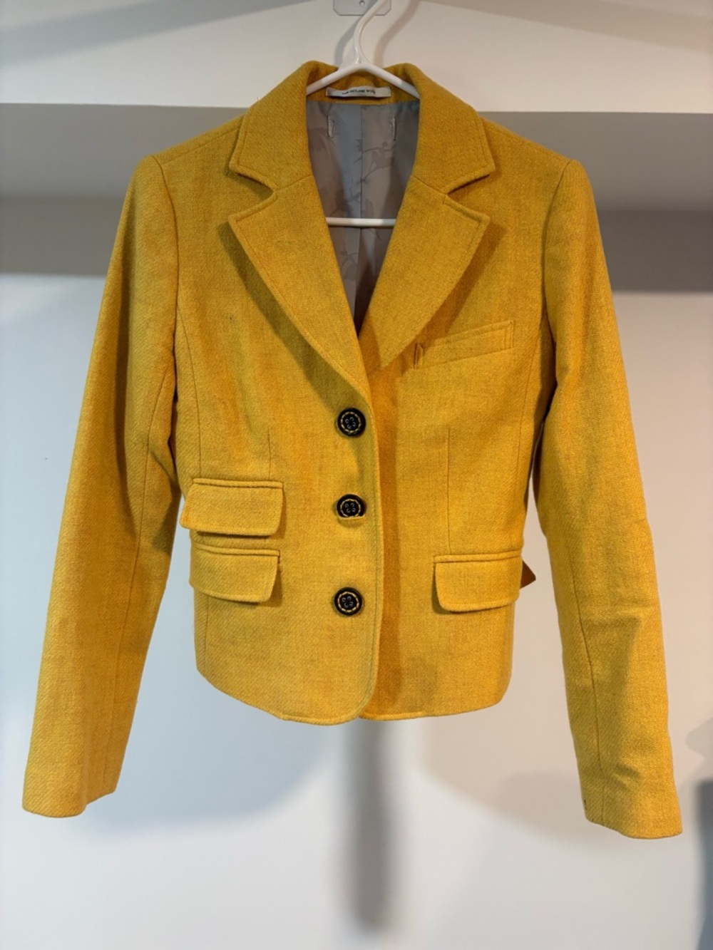 Mustard Yellow Women's Tailored Wool Blazer